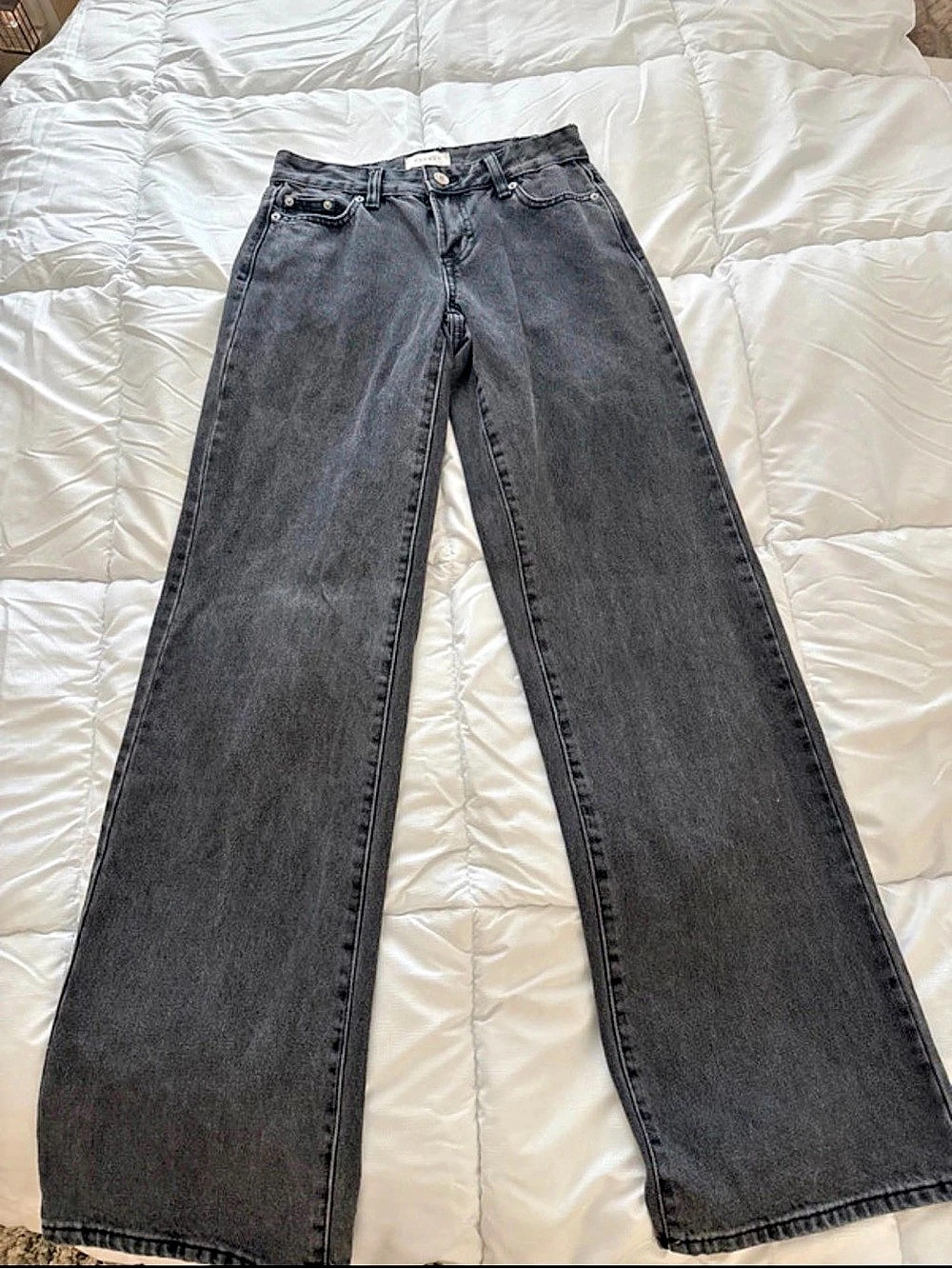 PacSun Casey Low Rise Baggy Wide Leg Jeans in Gray Waist 22